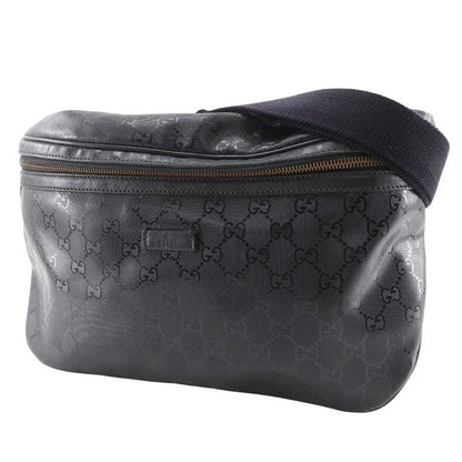 Gucci Belt Bag Medium GG Imprime Body Bag 211110 PVC Black Men's Waist Bag