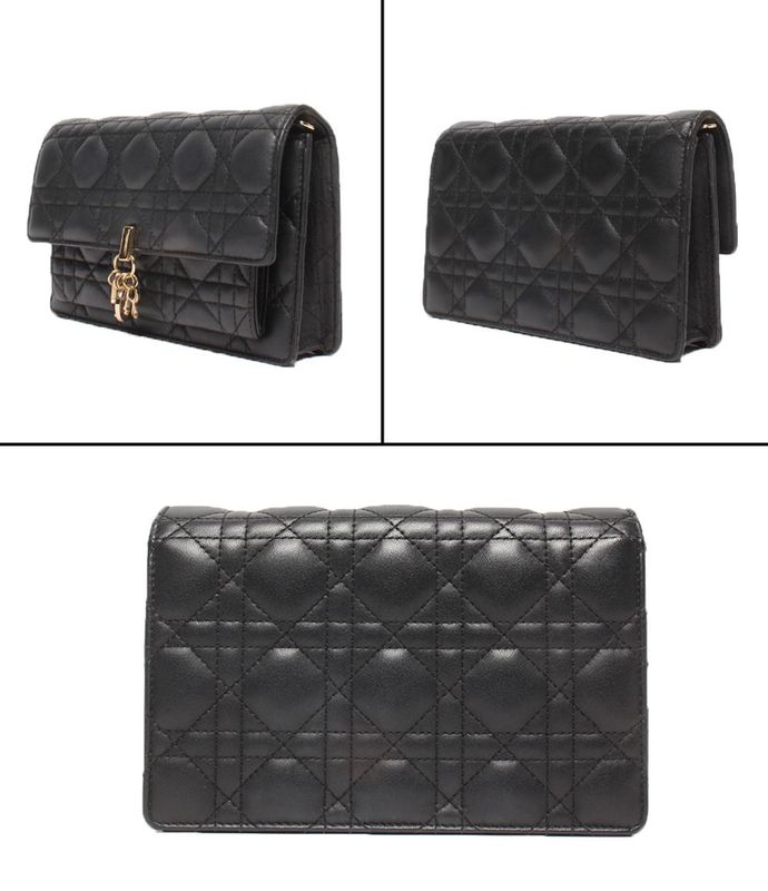 Christian Dior 2way Chain Shoulder Wallet Clutch Crossbody Daily Chain Pouch