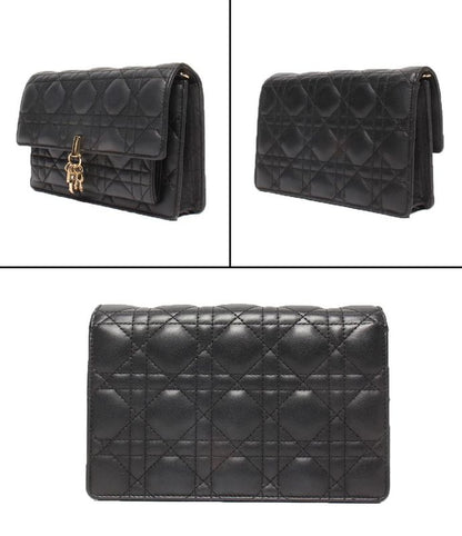 Christian Dior 2way Chain Shoulder Wallet Clutch Crossbody Daily Chain Pouch