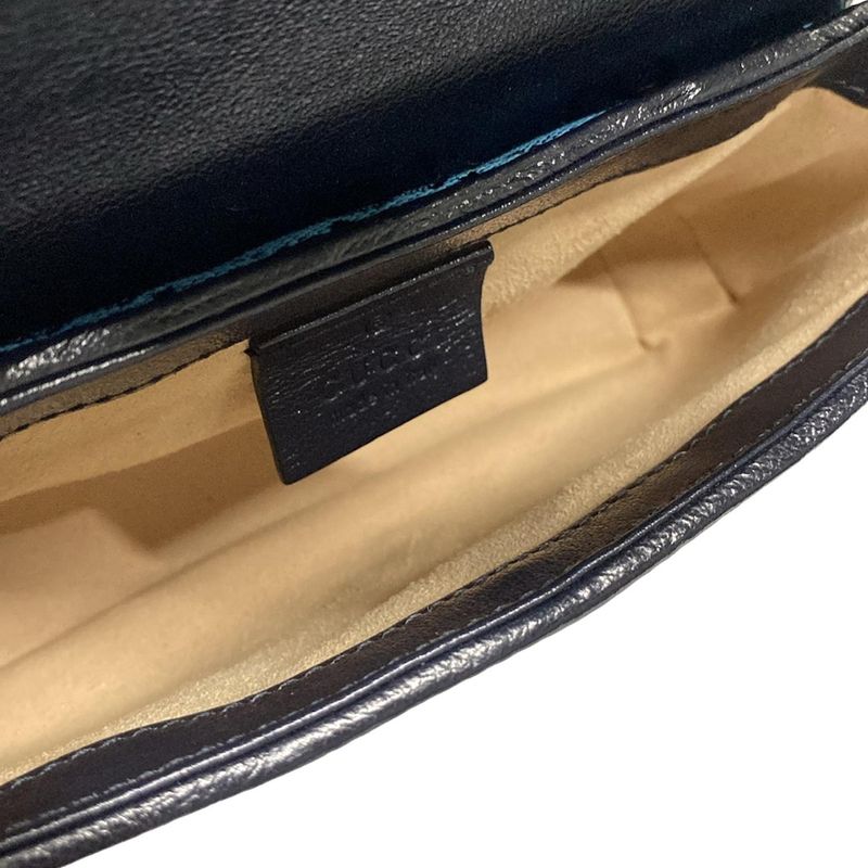 Gucci Shoulder Bag GG Marmont Quilted Leather Super Mini Bag 476433 Blue And