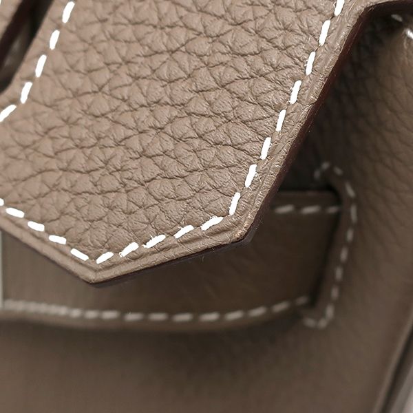 Hermes Handbag Birkin 30 Togo Etoupe Silver Hardware Glazed with Recolor