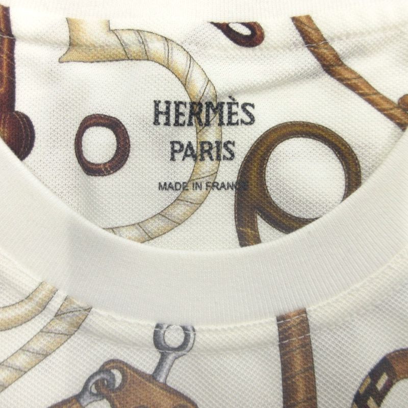Unused 24ss Hermes Panoplie Tout Cuir All Leather T-Shirt Cut and Sewn Harness