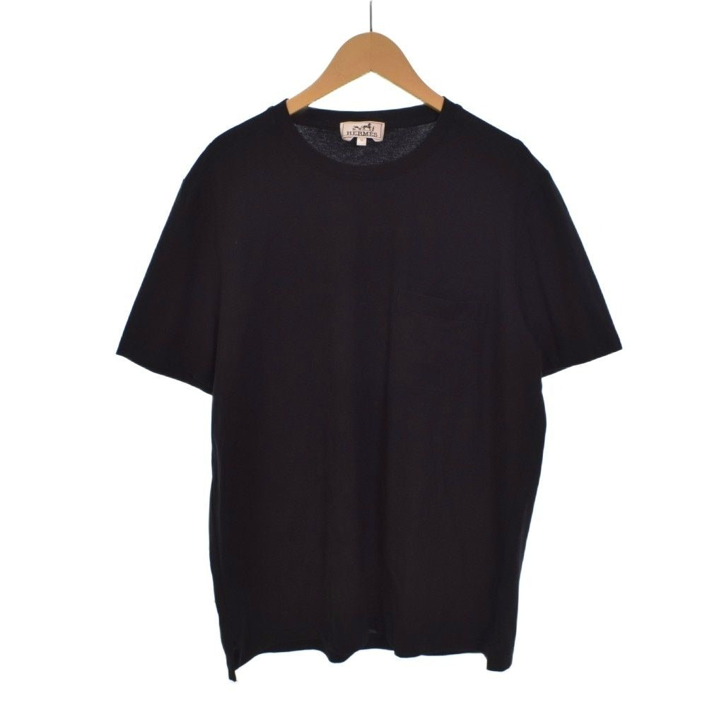 Hermes T-Shirt Short Sleeve Cotton M Black