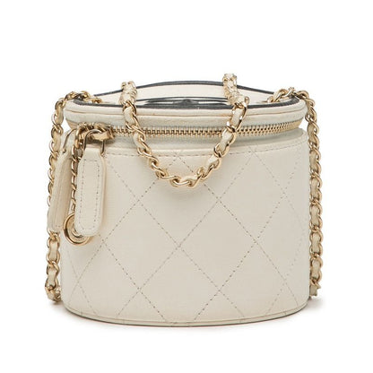 Chanel Small Vanity Bag Chain Shoulder Ap2193 off White Black