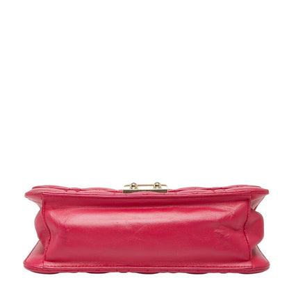 Dior Cannage Chain Shoulder Bag Pink Leather Women's Dior