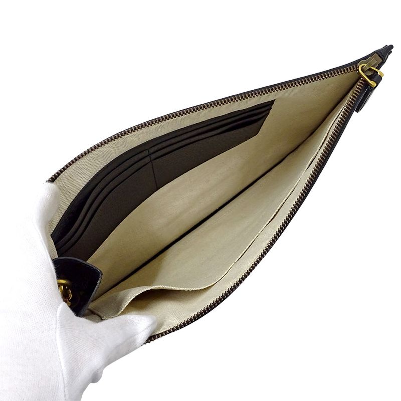 Gucci Bag Men's Brand Clutch Bag Second Bag GG Marmont Leather Black 475317