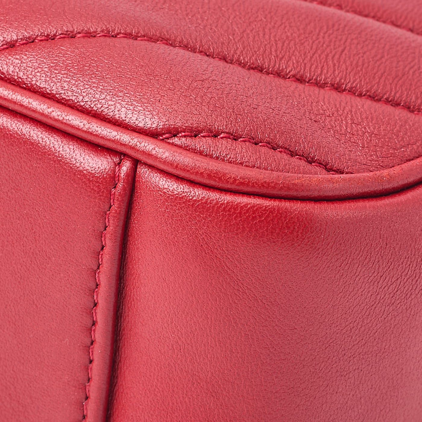 Chanel Diamond Stitching Coco Mark Chain Shoulder Lambskin Red With Gold