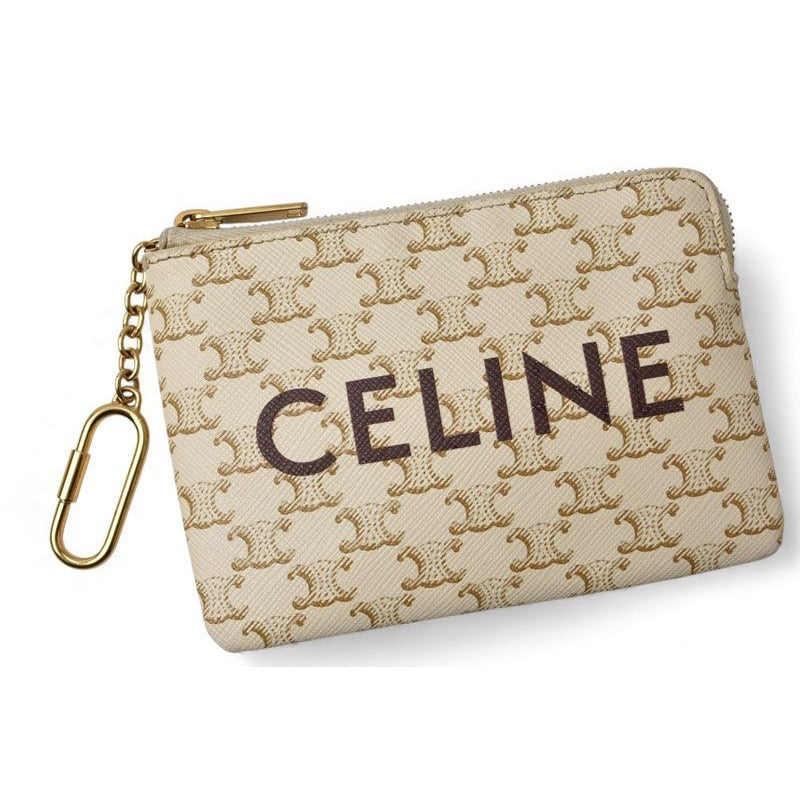 Celine Coin Case Key Pouch Accessory 10 C662 Triomphe White — view 2