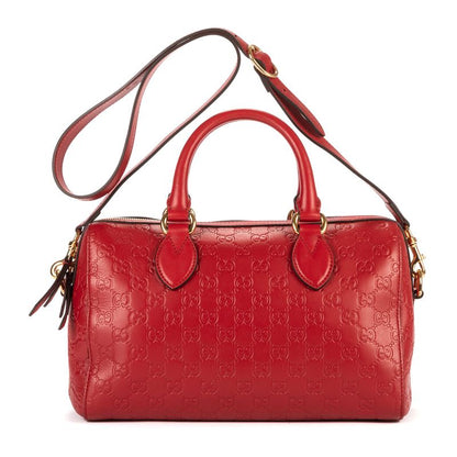Gucci Boston Bandoliere Red Guccissima A
