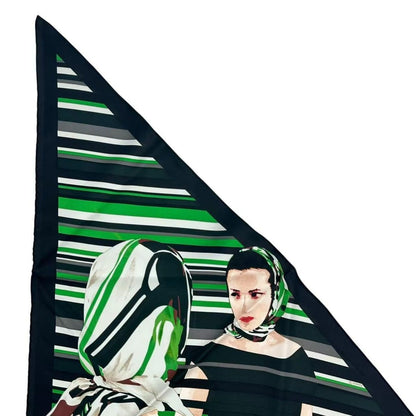 Hermes Scarf Silk Pointe la Femme AU Carre Green — view 3