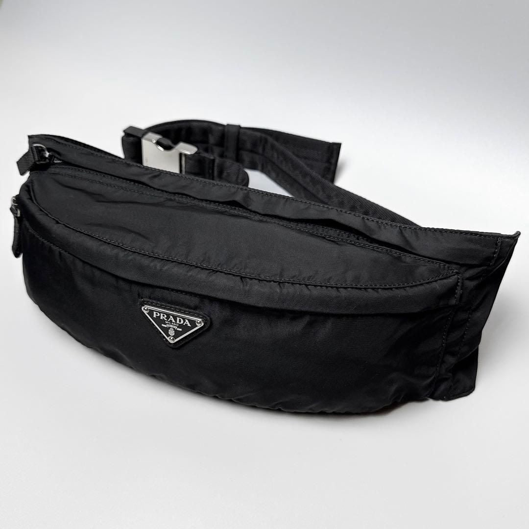 Prada Triangle Logo Belt Bag Nylon Black