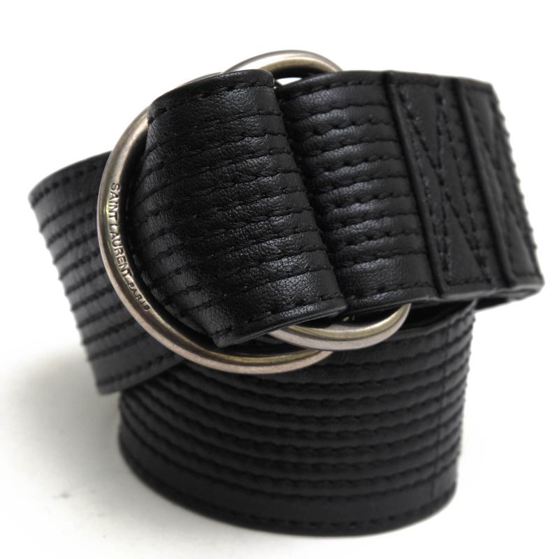 Saint Laurent/Yves Saint Laurent Belt Business Men Leather Genuine Black 486610