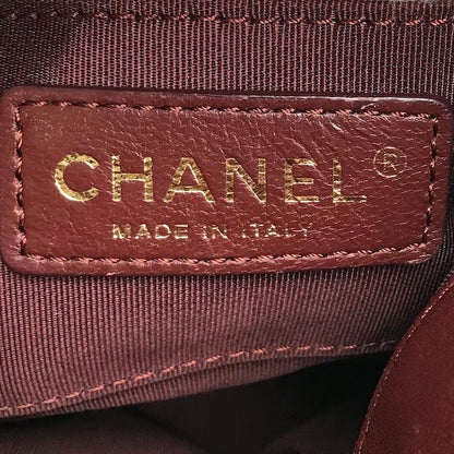 Chanel CC Logo Cotton Jersey Quilted Paris Hamburg 2-Way Chain Shoulder Bag Navy