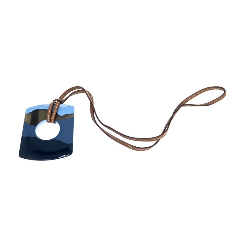 Hermes Necklace Dalva Sfumato Buffalo Horn Multicolor Blue Series