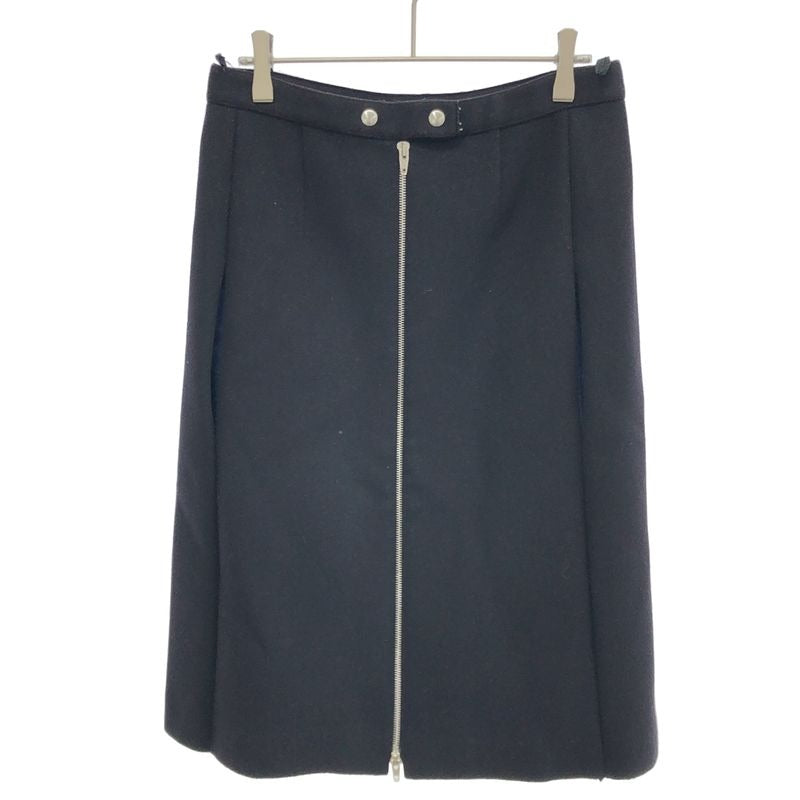 Celine by Phoebe Philo Felt Wool Front Zip Skirt 2 H42