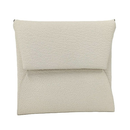 Hermes Coin Case Bastia Leather White Stamped