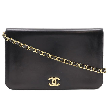 Chanel Chain Shoulder Coco Mark Vintage Calf Black Women's Shoulder Bag