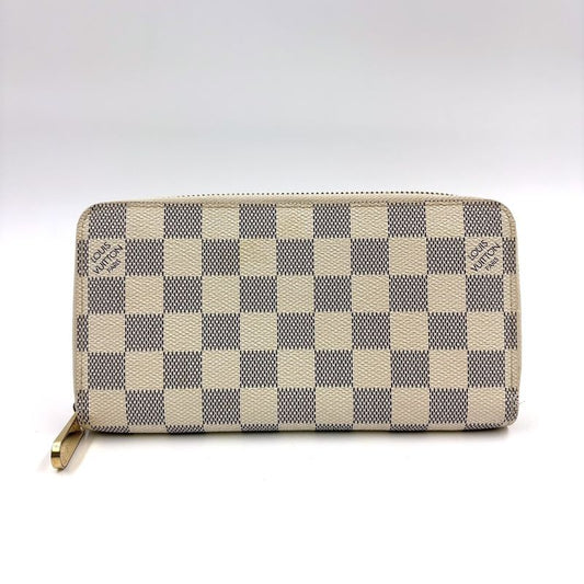 Louis Vuitton Zippy Wallet Damier Azure Damier Azure PVC White Round Zipper