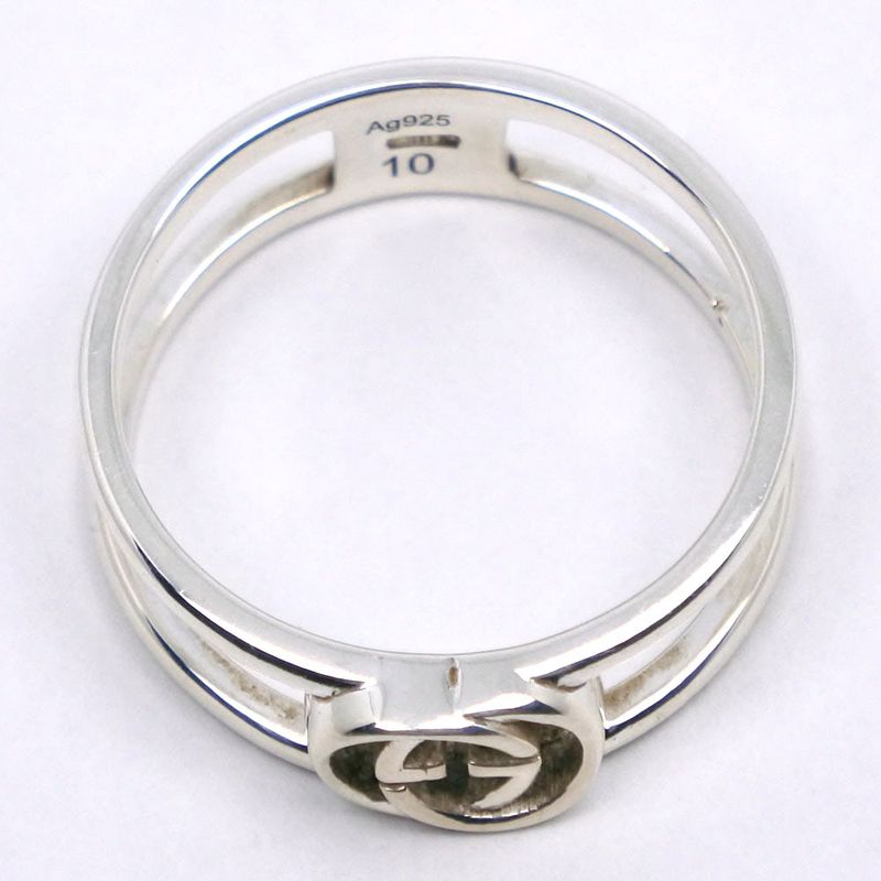 Gucci G Logo Ring Silver 925 Size 10 Ladies 2.0g Ring