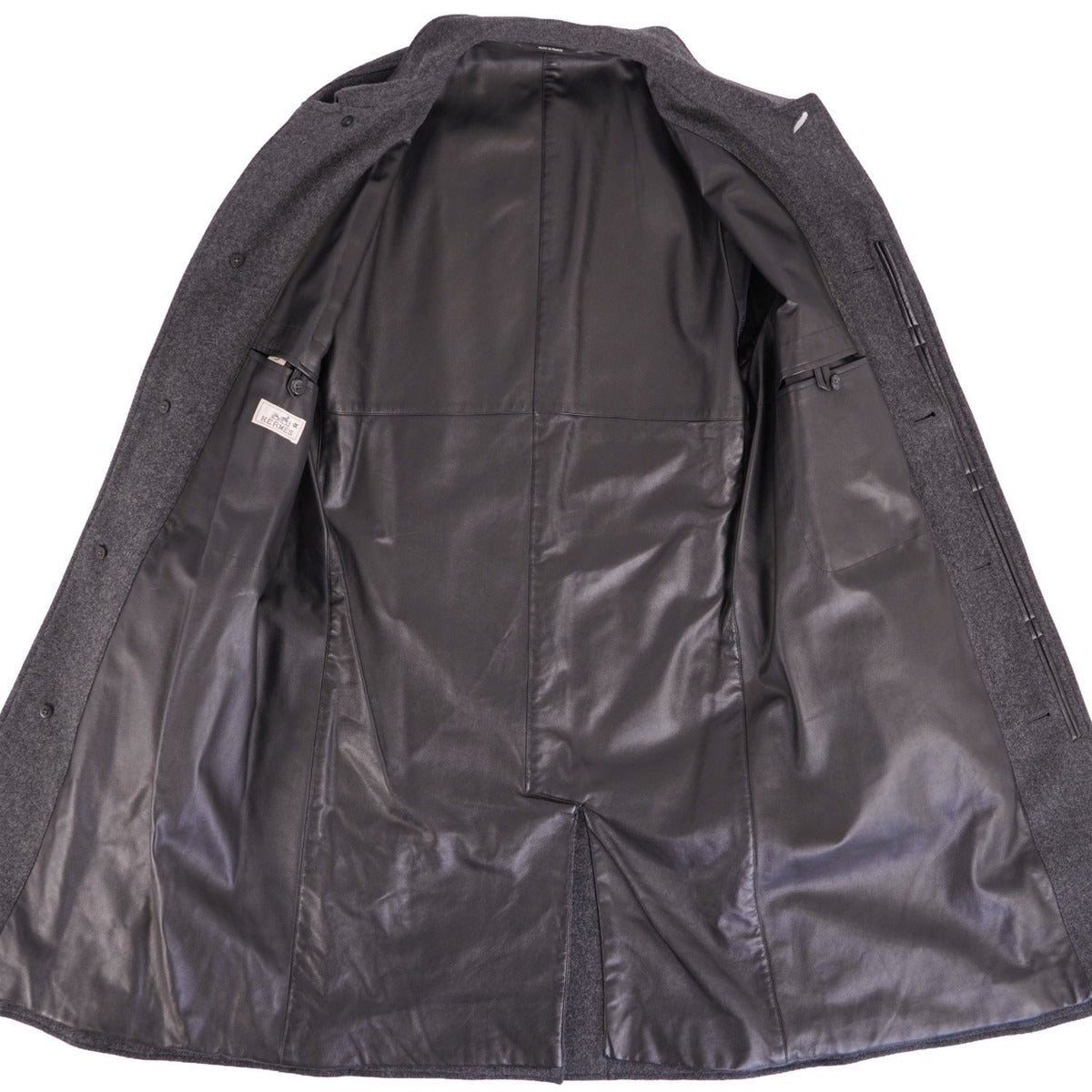 Hermes Collarless Coat Balma Long — view 5