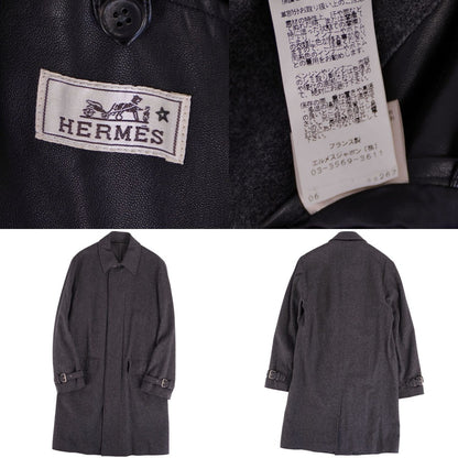 Hermes Collarless Coat Balma Long — view 8