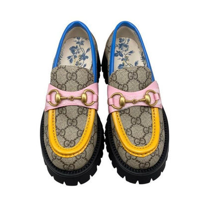 Gucci Loafer GG Supreme Bee Embroidery 727170 34 Size Flower Multicolor Beige