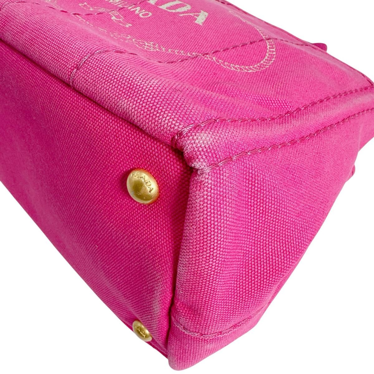 Prada 1 Bg439 Canapa Handbag Mini Tote Bag Pink