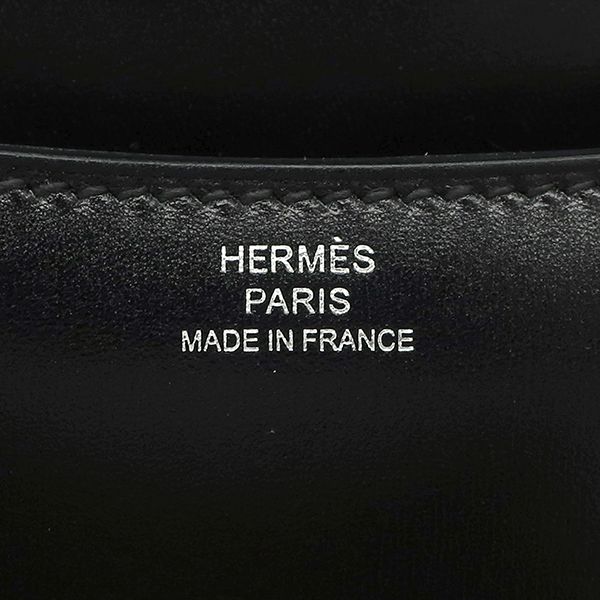 Hermes Shoulder Bag Constance 3 Mini Miroir Box Calf Black Silver Hardware