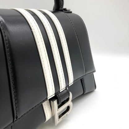 Balenciaga Hourglass Small Adidas Collaboration Handbag Leather Black Women