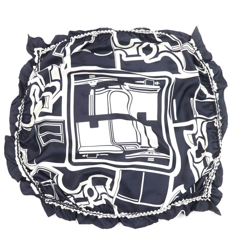Hermes Coupes Tattoo Coupe Tattoo 100% Silk Full Design Scarf Navy With Box
