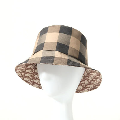 Christian DIOR Teddy-d Bob Hat Size 56 Reversible Check Logo Total Hat Made