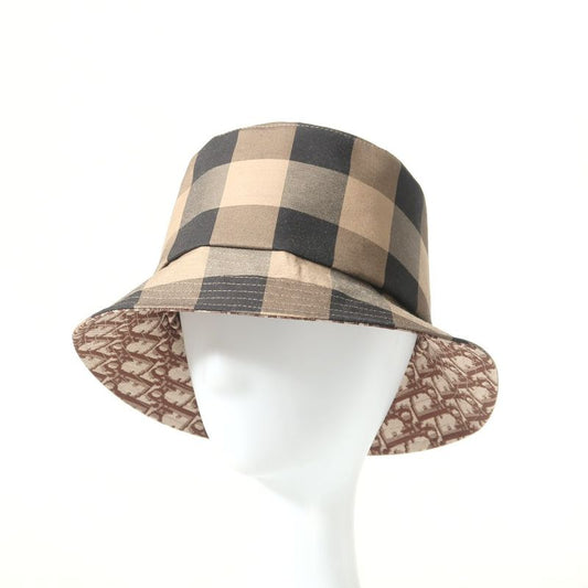 Christian DIOR Teddy-d Bob Hat Size 56 Reversible Check Logo Total Hat Made
