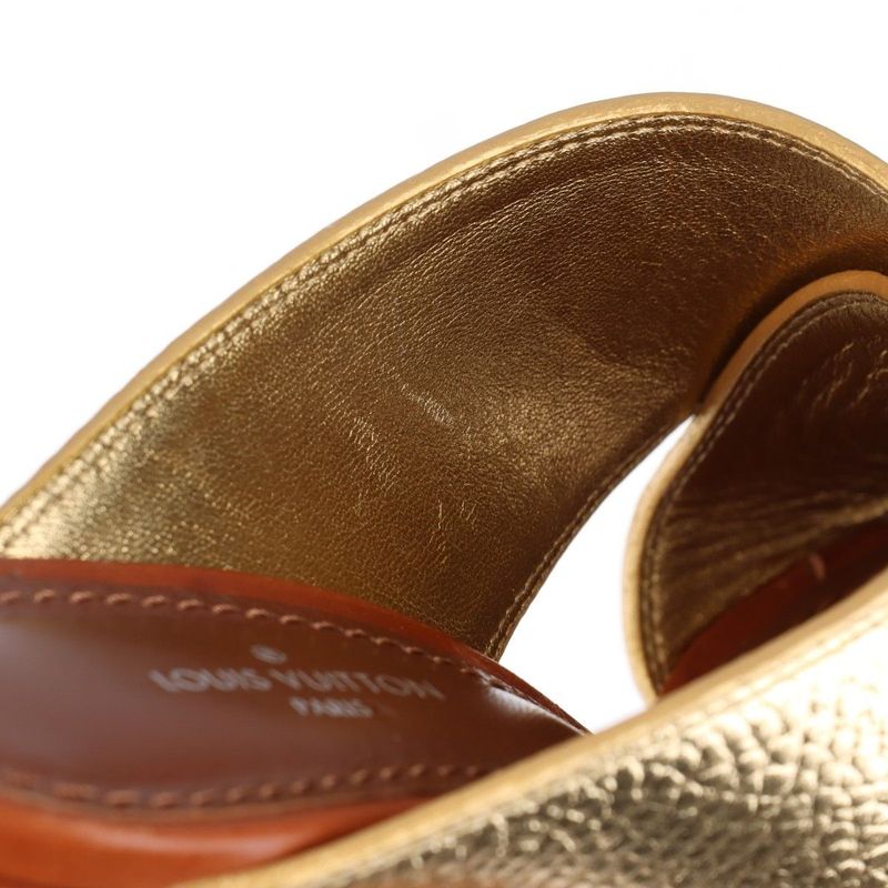 Louis Vuitton '18 Studded Leather Sandals Women's 36 Sc0138 Gold Made In Italy