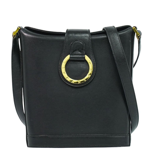 Tiffany & Co. Leather Shoulder Bag Pochette Black Back