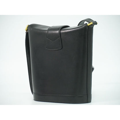 Tiffany & Co. Leather Shoulder Bag Pochette Black Back — view 2