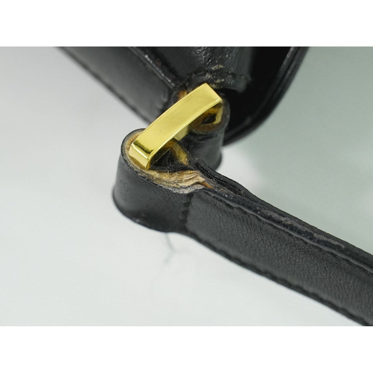 Tiffany & Co. Leather Shoulder Bag Pochette Black Back — view 6