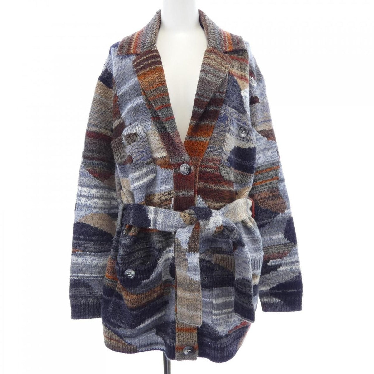 Chanel Jacket Cashmere Brown Blue