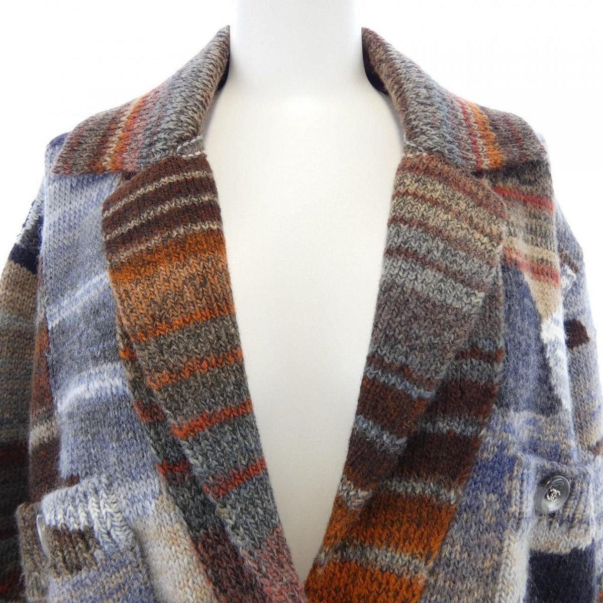 Chanel Jacket Cashmere Brown Blue — view 6