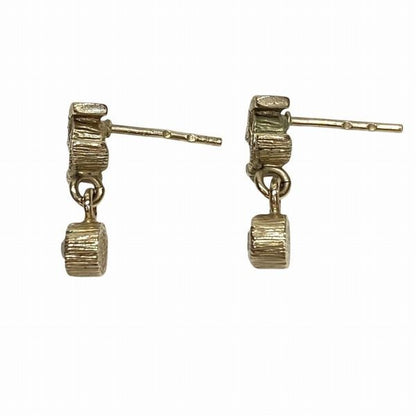 Chanel Coco Mark Rhinestone Silver Swing Branded Accessories Earrings Women