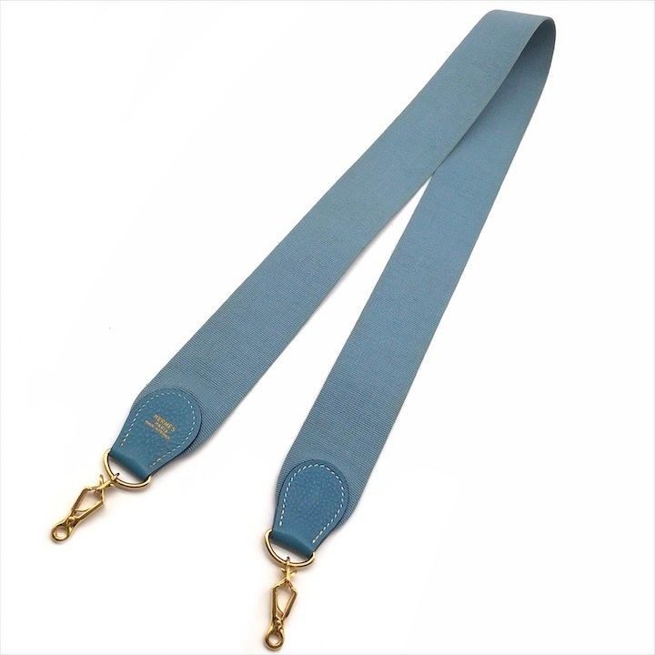 Hermes Evelyne Shoulder Strap Gold Blue Jean Light Bag