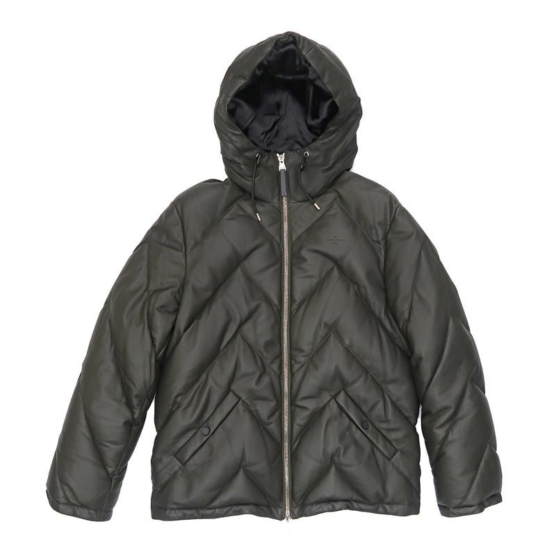 Louis Vuitton Down Jacket 50 Khaki Sheep Leather Double Zipper Outerwear