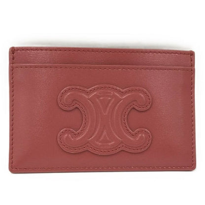 Celine Card Case Triomphe Leather Pink