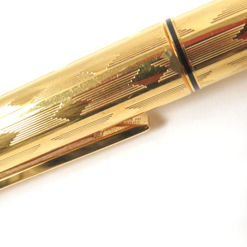 Cartier Trinity Deux Nib 18k M Nib Diamond Pattern Capped Fountain Pen Gold