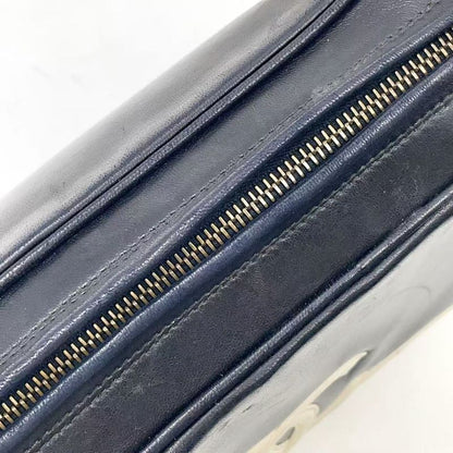 Chanel Coco Mark Serial No 2 Leather Black And White Chain Shoulder Bag Gold