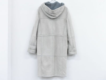 Authentic Loewe Lambskin Leather Estimated Mouton Long Coat Hooded Outerwear 36