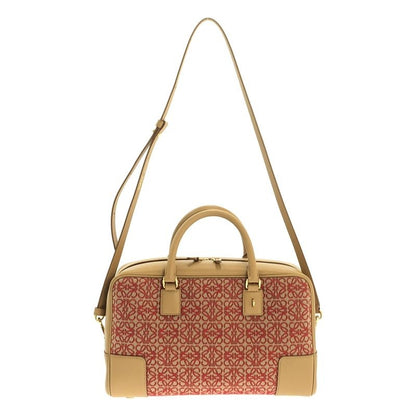 Loewe Amazona 28 Anagram Jacquard 2-Way Shoulder Bag Beige Red