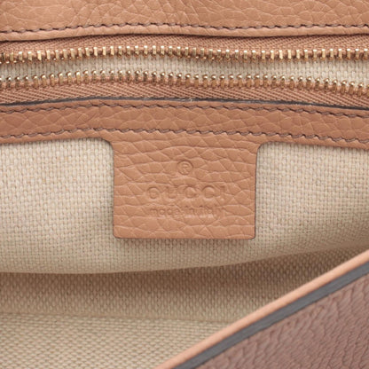 Gucci Shoulder Bag Soho Interlocking Beige Leather — view 4