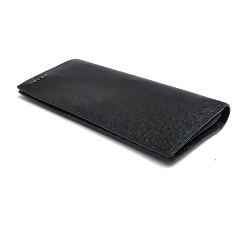 Prada Long Wallet Men Leather Black 2 Mv836 Portafverticale Saffiano — view 3