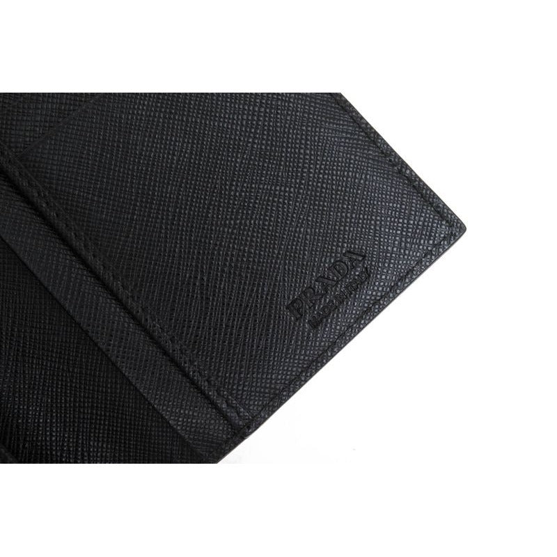 Prada Long Wallet Men Leather Black 2 Mv836 Portafverticale Saffiano — view 6