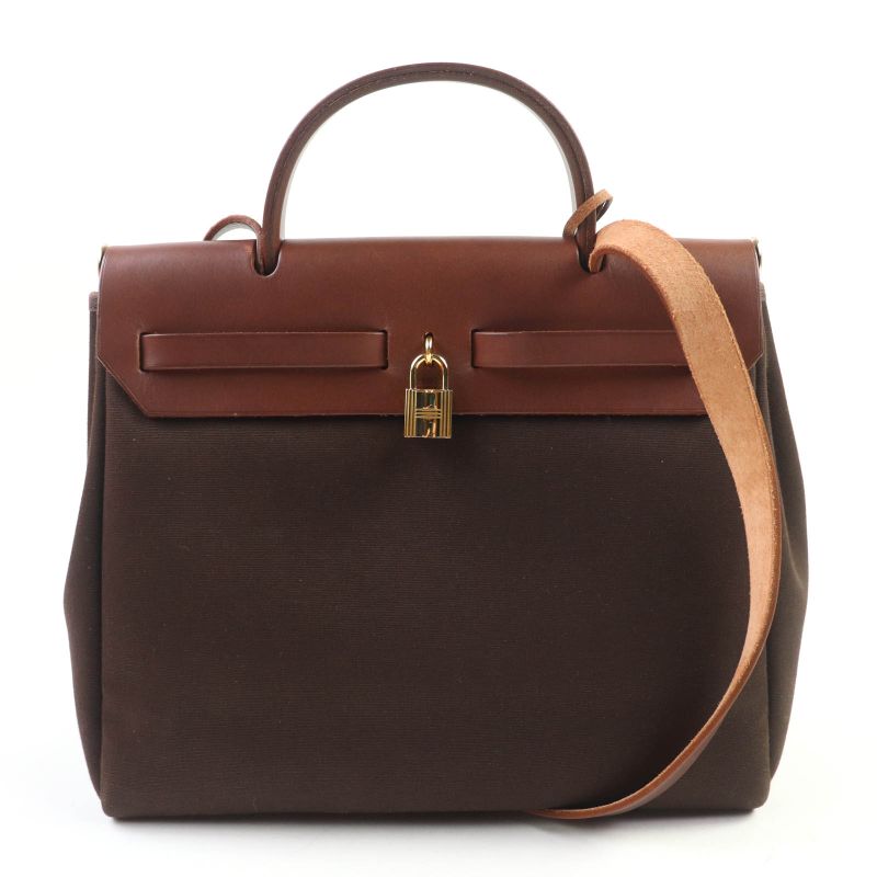 Hermes Yale Bag PM Toile Officier Vibrato Gold Hardware Shoulder Bag Brown